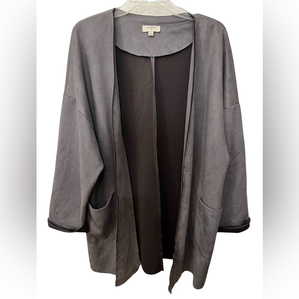 Umgee Gray Open Front Cardigan